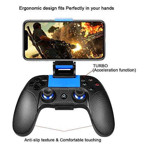 Mando para iOS, PowerLead Inalámbrico Mando de Juego Gamepad Compatibilidad con iOS y Android para iPhone iPad Samsung Otro teléfono - Juego Directo [no compatible con iOS13.4 y superior]