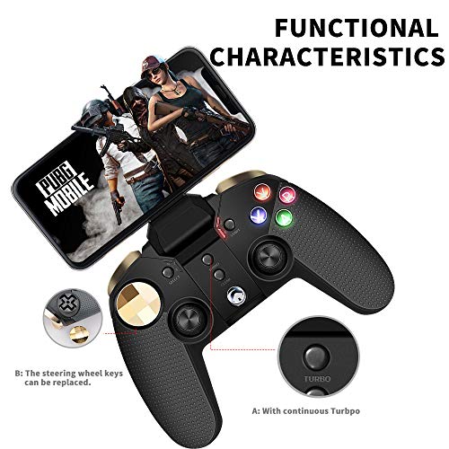 Mando para Mobile, PowerLead Wireless Controlador de juegos móvil inalámbrico para compatible con iOS Android Teléfono móvil PC