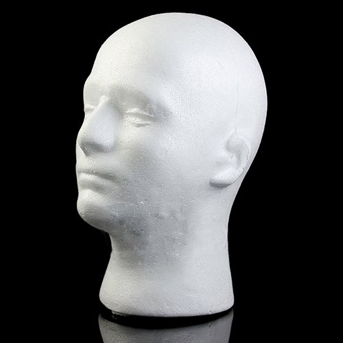 Maniquí masculino de espuma de poliestireno con cabeza de manikin modelo peluca gafas sombrero expositor soporte – blanco Rycnet