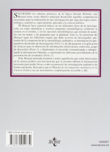 Manual de investigación cualitativa en la ciencia política (Derecho - Biblioteca Universitaria de Editorial Tecnos)