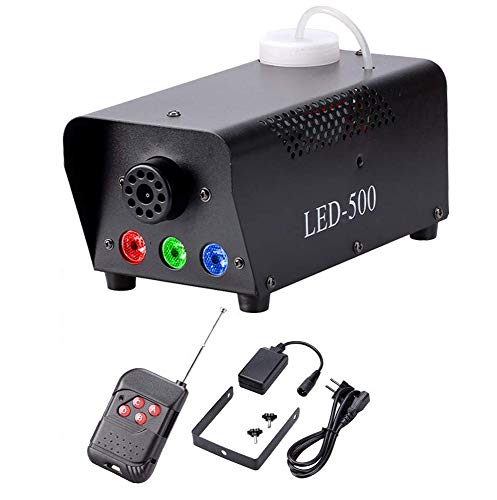 Maquina de Humo para Fiestas,UKing 500 W RGB LED Maquina Niebla con Control remoto para Matrimonio Cumpleaños Fiesta Partido Teatro Disco DJ