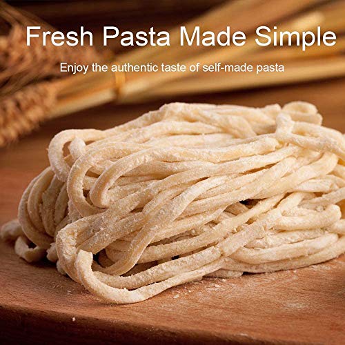 Máquina para Hacer Pasta Fresca Manual Máquina de Cortar Pasta de Acero Inoxidable con Manivela 7 cortes ajustes Fácil Manejo Para Casa Cocina Fideos Masa Tagliatelle Lasaña Espaguetis Plata (Plata)