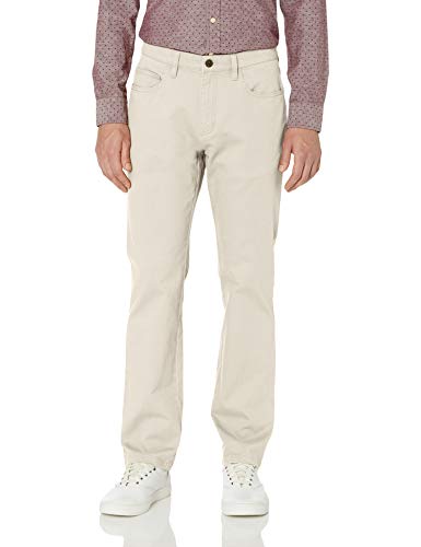 Marca Amazon - Goodthreads - Pantalón chino elástico y cómodo de corte recto con 5 bolsillos para hombre, Piedra, 28W x 28L