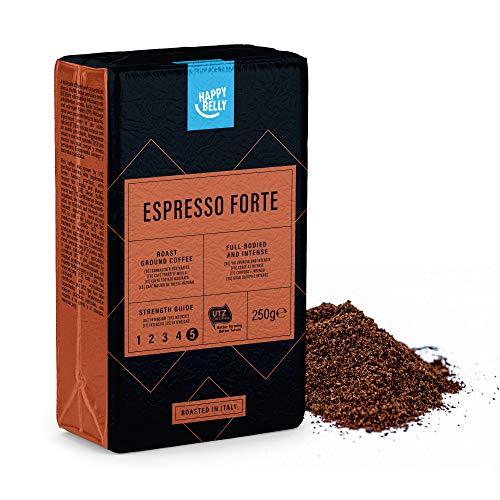 Marca Amazon - Happy Belly Café molido "Espresso Forte" (4 x 250g)