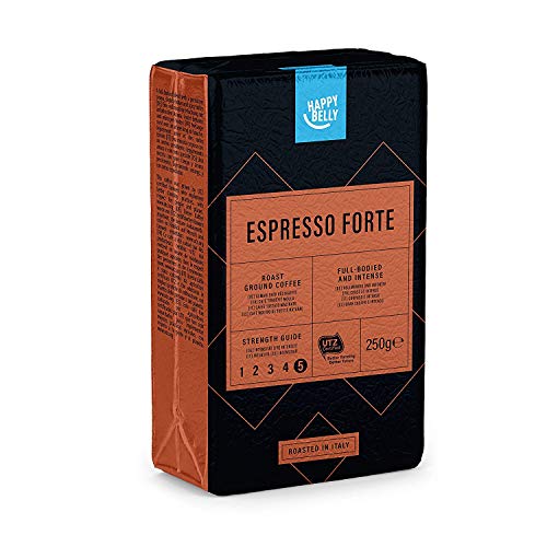Marca Amazon - Happy Belly Café molido "Espresso Forte" (4 x 250g)