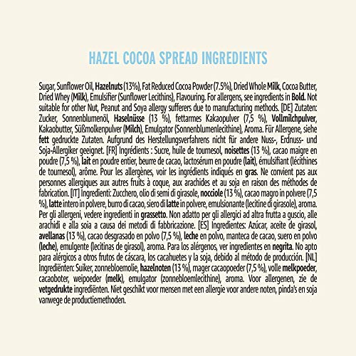 Marca Amazon - Happy Belly - Surtido de cremas para untar (Duo de leche, cacao y avellanas, Cacao y avellanas), 2 x 800g