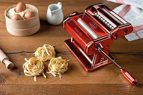 Marcato 08 0163 14 00 Atlas 150 Wellness - Máquina para Pasta Modelo Original Italiano, Color Rojo