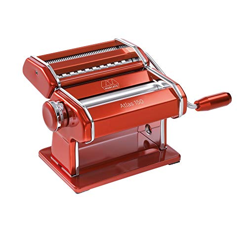 Marcato 08 0163 14 00 Atlas 150 Wellness - Máquina para Pasta Modelo Original Italiano, Color Rojo