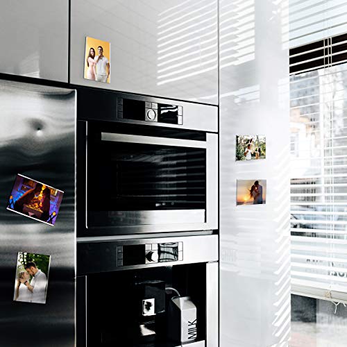 Marco de Fotos con Iman en Blanco - Pack de 14 Marco Magnetico Transparente para Refrigerador con Ranura para Foto de 10,7x16,5cm - Iman Portafoto Familiar, Arte, Trabajo Diversión para Niños