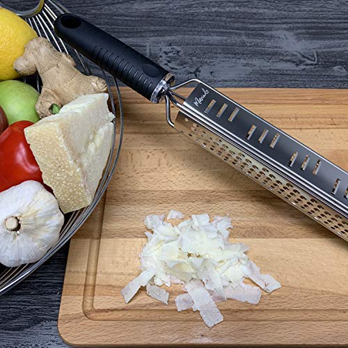 Marindo® Rallador cocina | 3 en 1 Zester para rallar, rebanar y raspar | con 3 cuchillas de acero inoxidable afiladas| rallador de verduras manual