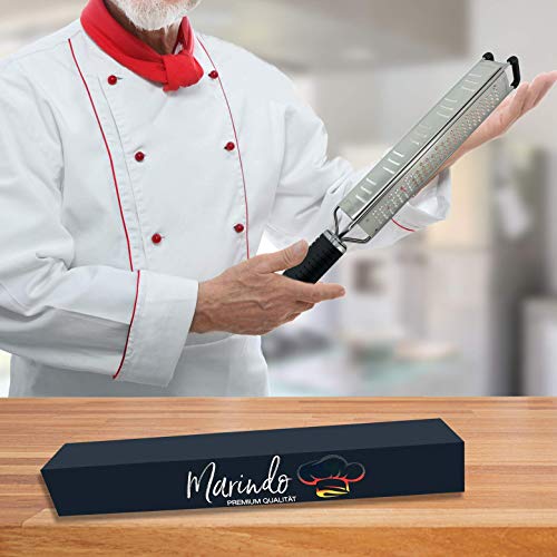 Marindo® Rallador cocina | 3 en 1 Zester para rallar, rebanar y raspar | con 3 cuchillas de acero inoxidable afiladas| rallador de verduras manual