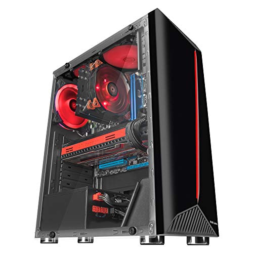 Mars Gaming MCX, Caja PC ATX, Cristal Templado, Ventilador RGB DUAL RING, Negro