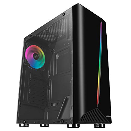 Mars Gaming MCX, Caja PC ATX, Cristal Templado, Ventilador RGB DUAL RING, Negro