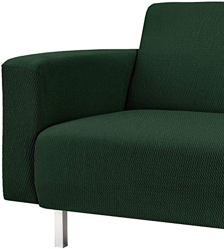 Martina Home Tunez Funda Sofá para Chaise Longue con Diseño Moderno, Tela, Verde Botella, Brazo izquierdo corto