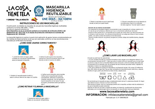 Mascarilla de Tela Homologada Reutilizable - Alejate