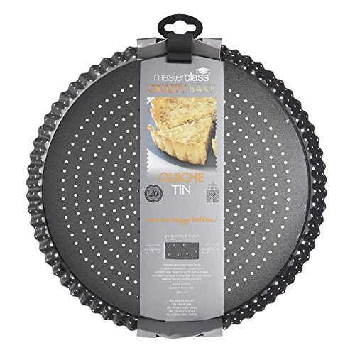 Master Class – Molde para horno antiadherente estriado con base extraíble para tartas (/Quiche Pan, 28 cm (11 ")