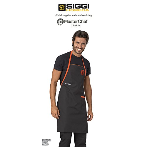 MasterChef Italia – Producto oficial temporada 2014 – Delantal cocinero by Horeca SIGGI – Color blanco – No personalizado