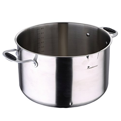 MasterPro Olla 28x16.5 cm con Tapa Acero Inoxidable Apta para inducción Gravity, Plateado, 26 cm