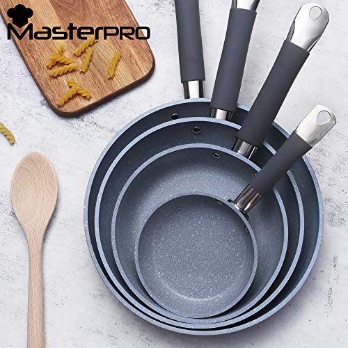 MasterPro Q1471 24 cm SARTÉN, Aluminio, Acero Inoxidable, Silicona, Gris