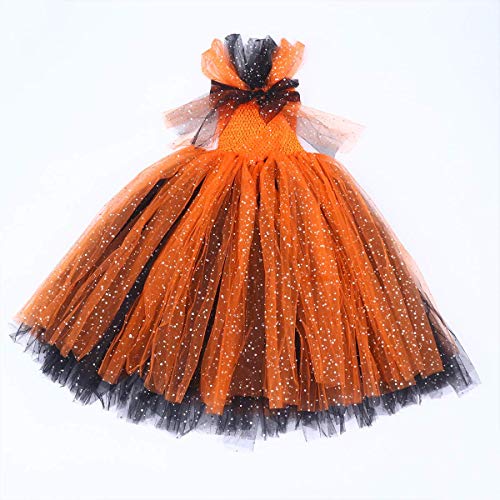 Material: de Halloween del tutú de tul vestido del palo del partido de lentejuelas de la falda del traje de falda larga Rendimiento del traje del vestido de hasta Accesorio (Apto for 6-7 años niña) LQ