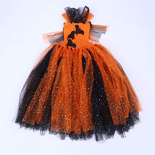 Material: de Halloween del tutú de tul vestido del palo del partido de lentejuelas de la falda del traje de falda larga Rendimiento del traje del vestido de hasta Accesorio (Apto for 6-7 años niña) LQ