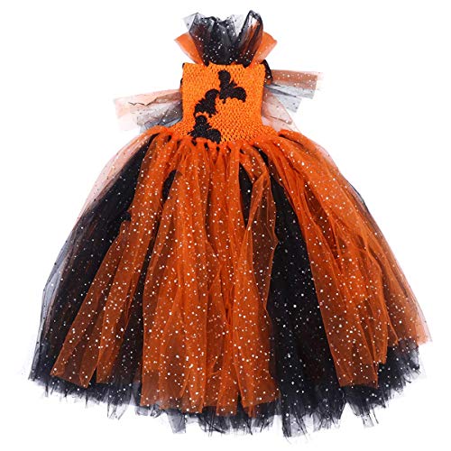 Material: de Halloween del tutú de tul vestido del palo del partido de lentejuelas de la falda del traje de falda larga Rendimiento del traje del vestido de hasta Accesorio (Apto for 6-7 años niña) LQ