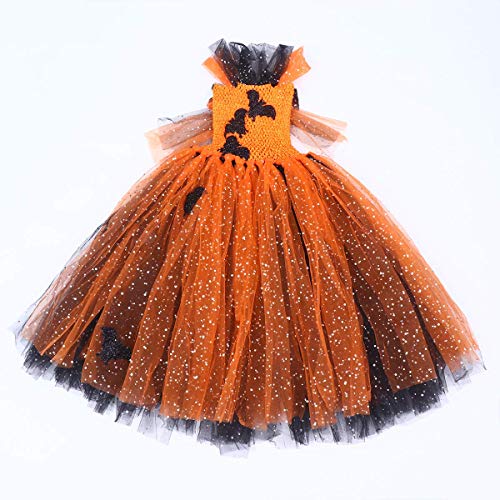 Material: de Halloween del tutú de tul vestido del palo del partido de lentejuelas de la falda del traje de falda larga Rendimiento del traje del vestido de hasta Accesorio (Apto for 6-7 años niña) LQ