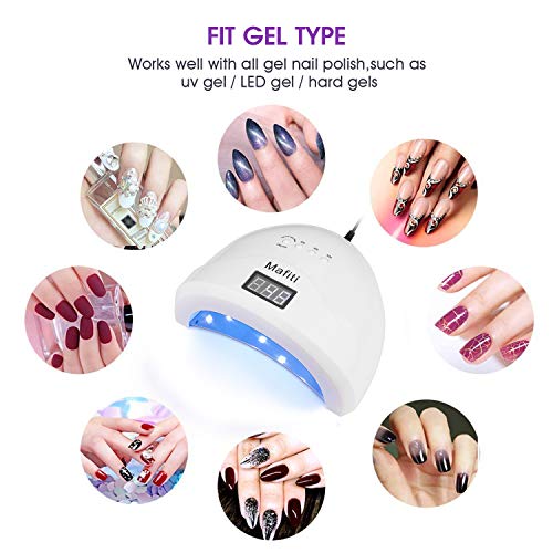 Matifi Lámpara Ultravioleta para secado de uñas. 48W. Tecnología UV LED. Ideal para uñas de gel y todo tipo de manicura. Con 4 modos de temporizador