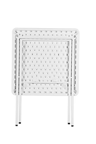 Maxchief Mesa Plegable Bistrot 70 ZOWN Blanca balcón, Acero, 69 x 69 x 74cm