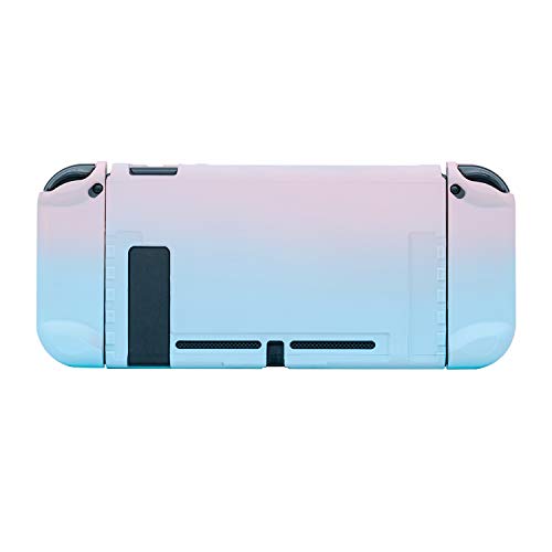 Mcbazel Project Design Dockable Protective Case with Joy-con Faceplate and Thumb Cap for NS Switch Pink/ Blue( Not for Switch Lite)