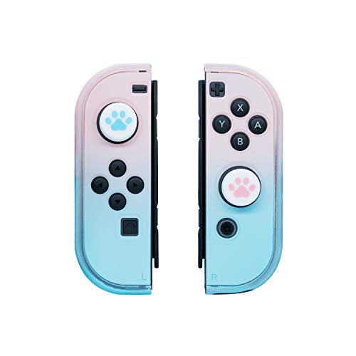 Mcbazel Project Design Dockable Protective Case with Joy-con Faceplate and Thumb Cap for NS Switch Pink/ Blue( Not for Switch Lite)