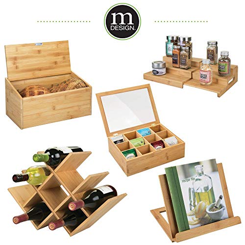 mDesign Estante para Botellas de Vino – Botelleros de Madera para Vino u Otras Bebidas – Vinoteca de Madera para 8 Botellas – Color Natural