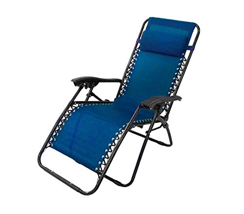 Mediawavestore 485330 Silla Plegable Azul EVERTOP reclinable GRAVITà Zero