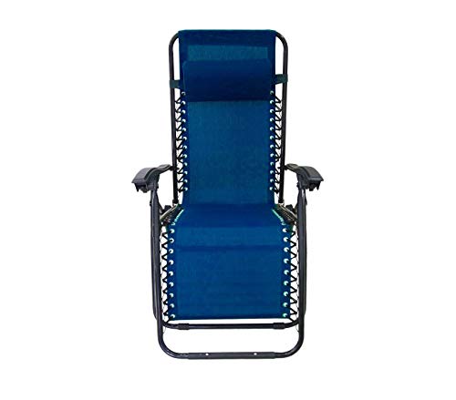 Mediawavestore 485330 Silla Plegable Azul EVERTOP reclinable GRAVITà Zero