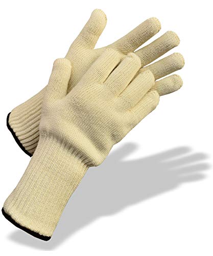 Medipaq Guantes de Cocina con Larga Protección de Muñeca – Guantes de Horno para Sostener Platos Calientes con Seguridad – Guantes Resistentes al Calor Uso Profesional y Hogar – 1x Par - Crema