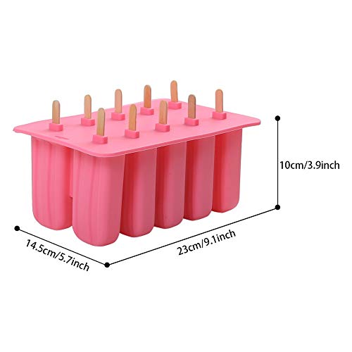 Meerveil Moldes Helados, molde helado, moldes para helados, poleras helado, Molde helados silicona, moldes polos, poleras sin Bpa, Aprobado por FDA, Rosa