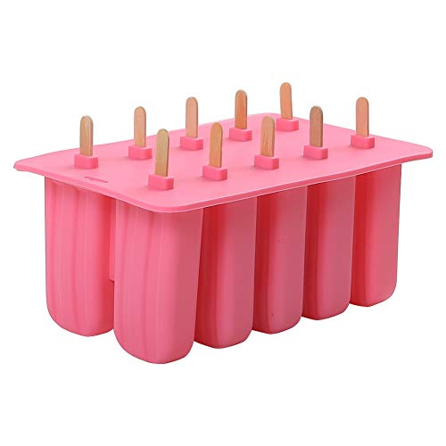 Meerveil Moldes Helados, molde helado, moldes para helados, poleras helado, Molde helados silicona, moldes polos, poleras sin Bpa, Aprobado por FDA, Rosa