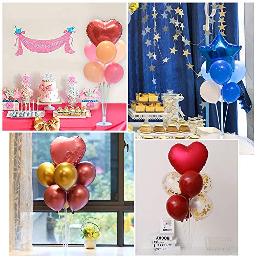 MEJOSER 4 Juegos de Soporte de Globo Mesa Arbol Globos Palos Palitos con Copas Globos Decoraciones Fiestas Cumpleaños Bodas