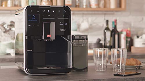 Melitta Caffeo Barista TS Smart F850-102 F850-102-Cafetera Automática, Super Silenciosa, Control con App Connect, Función One Touch, 1450 W, 1.8 litros, Acero Inoxidable, 5 Velocidades, Negro