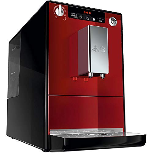 Melitta Caffeo Solo E950-104, Cafetera Automática con Molinillo, 15 Bares, Café en Grano para Espresso, Limpieza Automática, Personalizable, Rojo