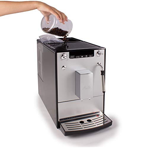 Melitta Caffeo Solo&Milk E953-102, Cafetera Automática con Sistema de Leche, Molinillo, 15 Bares, Café en Grano, Limpieza Automática, Personalizable, Plata