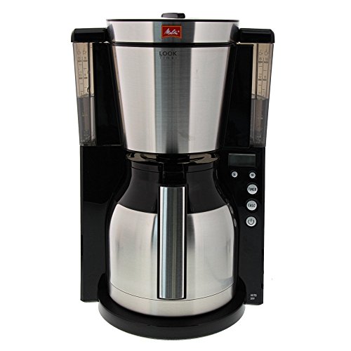 Melitta Look IV Therm Timer Cafetera de Filtro, 1000 W, Negro/Acero Inoxidable Mate