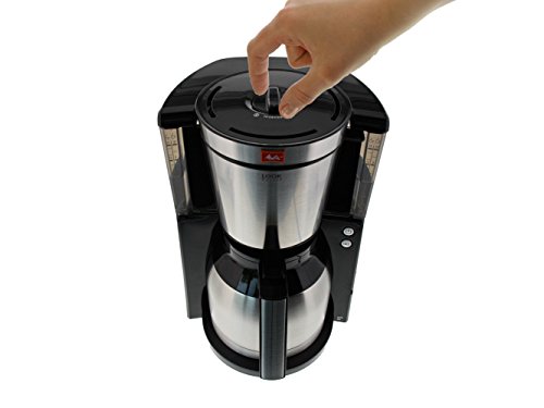 Melitta Look Therm Deluxe Cafetera de Filtro, 1000 W, 1.25 litros, Negro/Acero Inoxidable