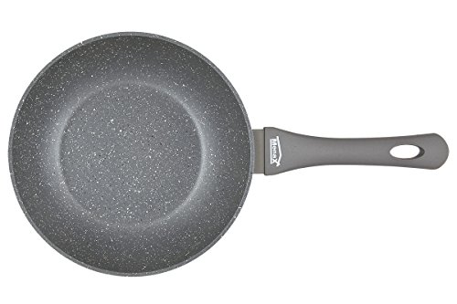 Menax Focus - Sartén Honda estilo Wok de Aluminio Forjado con 5 Capas de Revestimiento Antiadherente StoneTech Piedra - Ø 28 cm