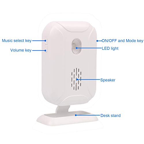 Mengshen Alarma del Sensor De Movimiento, Timbre Inalámbrico para Puerta/Entrada de La Puerta/Casa y Tienda/Buzón, Kit de Sistema de Alarma de Seguridad con 1 Sensor Y 1 Receptor - YBQ04