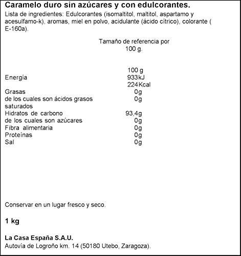 Mentolín Miel & Mentol Caramelo Balsámico sin Azúcar - 1000 gr