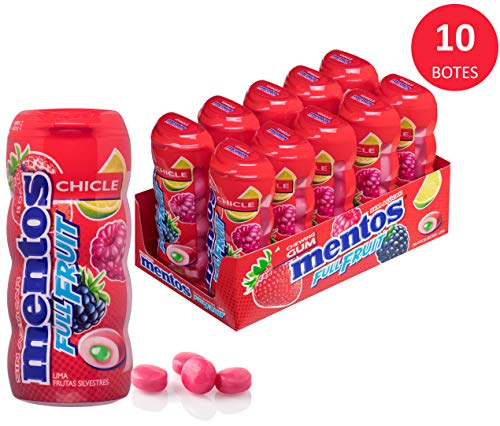 Mentos Chicle Frutas Silvestres, Sin Azúcar - 10 unidades de 30 gr. (Total 300 gr.)