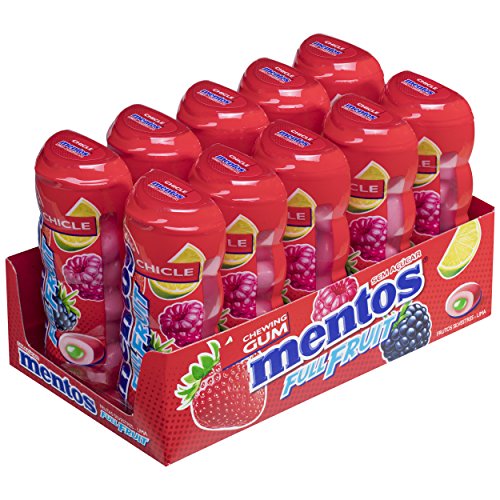 Mentos Chicle Frutas Silvestres, Sin Azúcar - 10 unidades de 30 gr. (Total 300 gr.)