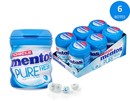 Mentos Chicle Menta, Sin Azúcar - 6 unidades de 60 gr. (Total 360 gr.)