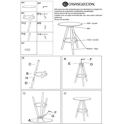 Mesa Auxiliar nórdica Blanca de Madera para Cocina Fantasy - LOLAhome